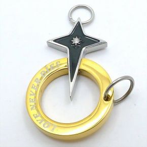 Парные подвески звезда в кольце Steel and Style